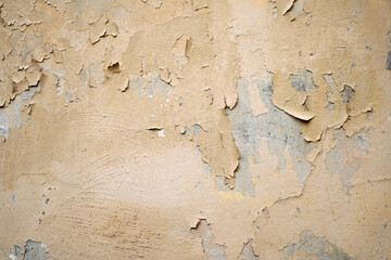 Crack wall brick plaster texture. Old abstract broken architecture background. Scratched stucco. For banner and wallpaper.