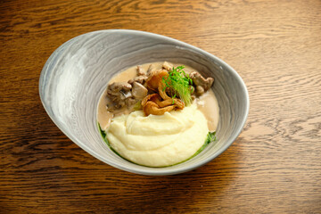 Risotto on a white restaurant plate