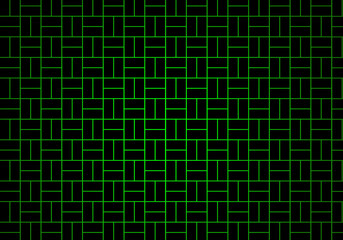 Obraz premium black square pattern with green light and dark background