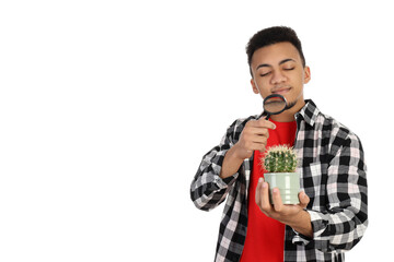 Young handsome man isolated on white background