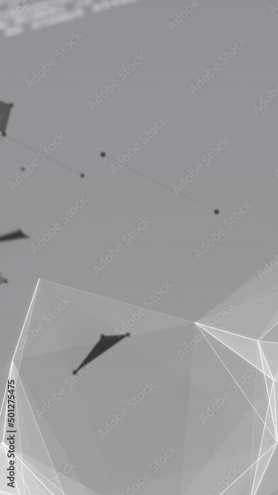 Poster animation of data processing over white background