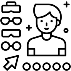 Avatar customize icon, Metaverse related vector