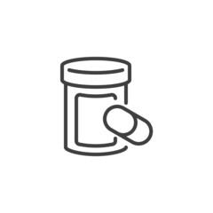 Pill bottle line icon