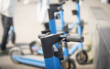 Electric scooter in the city. Eco transport