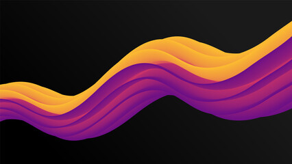 Abstract Fluid Color Digital Art Vector Yellow Violet Background	