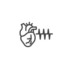 Heart pulse line icon
