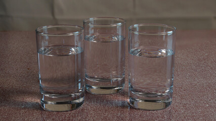 glass of water on the table
