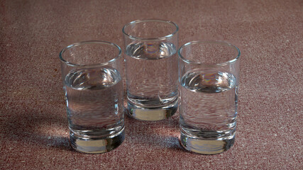 glasses of water on the table