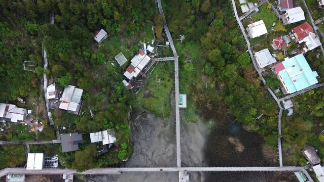 The most scenic fjord in the world - Caleta Tortel, a costal village without streets, full of catwalks - Patagonia, Chile