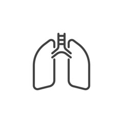Human lungs line icon