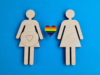 Pregnant lesbian and lesbian family artificial insemination