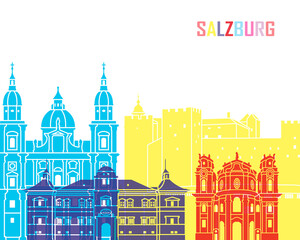 Fototapeta premium Salzburg skyline pop