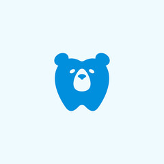 bear dental logo or teeth icon