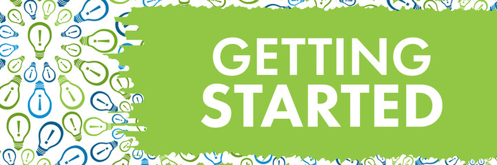 Getting Started Green Blue Bulbs Circular Texture Text 