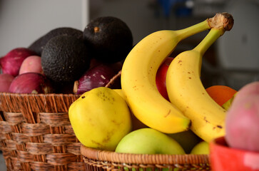 A basket of mixed fruits