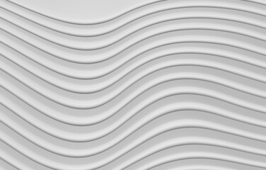 Abstract background of white ripple plastic sheets. 3D rendering image.