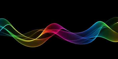 Obraz premium Abstract flowing wavy lines. Colorful dynamic wave. Design element for concept of music, party, technology, modern