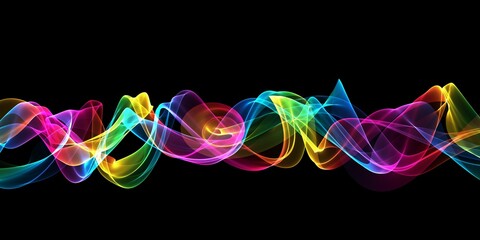 Abstract flowing wavy lines. Colorful dynamic wave. Design element for concept of music, party, technology, modern