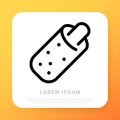 Sausage in dough line icon. Hotdog. Fast food concept. Line icon style. Vector line icon for Business and Advertising