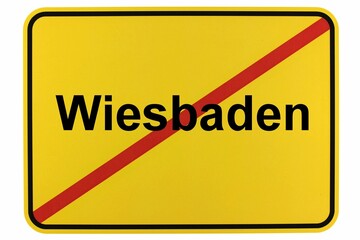 Illustration eines Ortsschildes der Stadt Wiesbaden