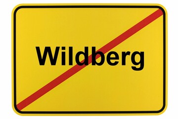 Illustration eines Ortsschildes der Stadt Wildberg