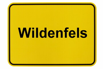 Illustration eines Ortsschildes der Stadt Wildenfels
