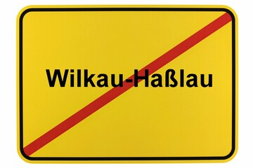 Illustration eines Ortsschildes der Stadt Wilkau-Haßlau