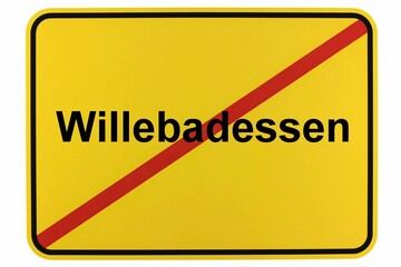Illustration eines Ortsschildes der Stadt Willebadessen