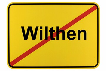 Illustration eines Ortsschildes der Stadt Wilthen