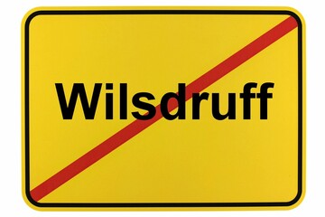 Illustration eines Ortsschildes der Stadt Wilsdruff