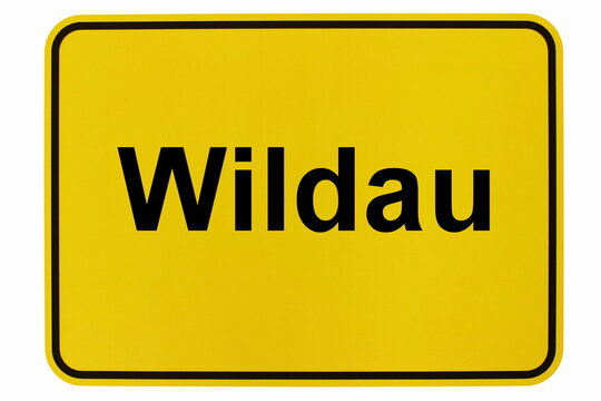 Illustration eines Ortsschildes der Stadt Wildau
