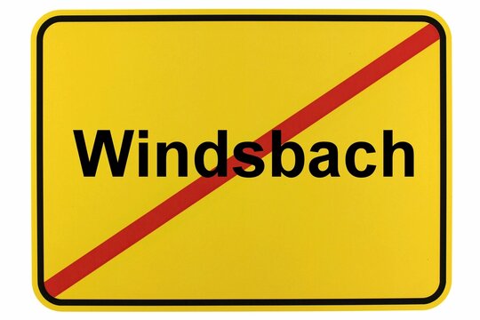 Illustration eines Ortsschildes der Stadt Windsbach