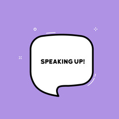 Speech bubble with speaking up text. Boom retro comic style. Pop art style. Vector line icon for Business and Advertising