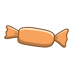 Yellow candy isolated vector illustration. A treat for a holiday, a sweet dish