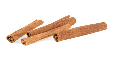 cinnamon sticks isolated on white background