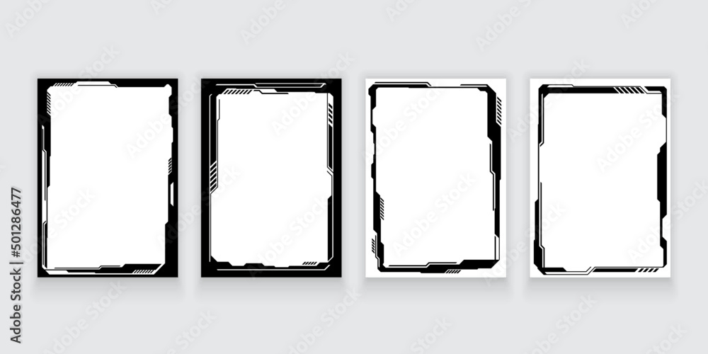 Poster vector abstract tech sci fi frame template design element.