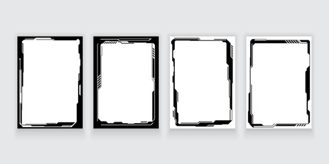Vector abstract tech sci fi frame template design element. © Mooam
