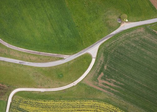 Route de campagne vu de dessus