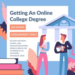 Getting online college degree, education studies