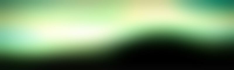 Wide colorful empty background black. Pattern vibrant gradient very light green. Plain grunge dreamy design.