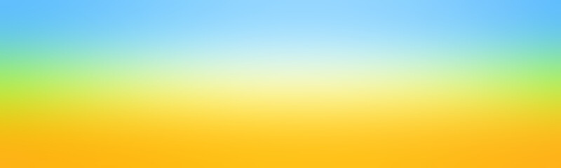 Wide blank template for design pale yellow. Colored banner light sky blue. Mystery blurred background. - obrazy, fototapety, plakaty