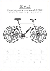 Color, Trace, and Write Bicycle