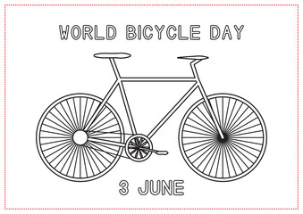World Bicycle Day Coloring Sheet