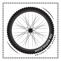 Editable Text Effect with Bicycle Tire Design Theme