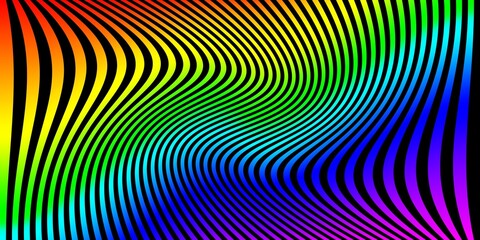 Fototapeta premium Abstract background with rainbow colored striped zebra, futuristic waves art