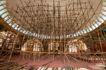 Inside the Church of Our Lady Mary of Zion in Axum, Ethiopia.