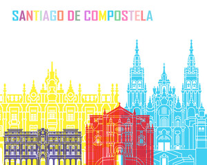 Santiago de Compostela skyline pop