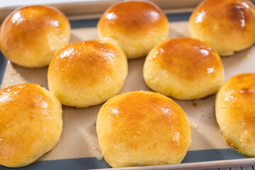 Baking brioche buns