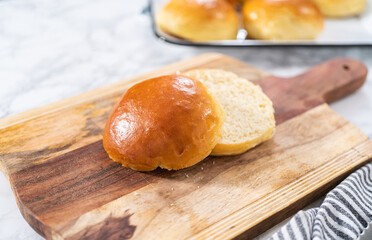 Baking brioche buns