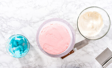 Mermaid themed 3 layer vanilla cake